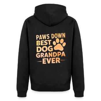 Cadeaux de grand-père chien - Veste à capuche bio Premium Unisexe - noir - Dos - Nico (187cm)