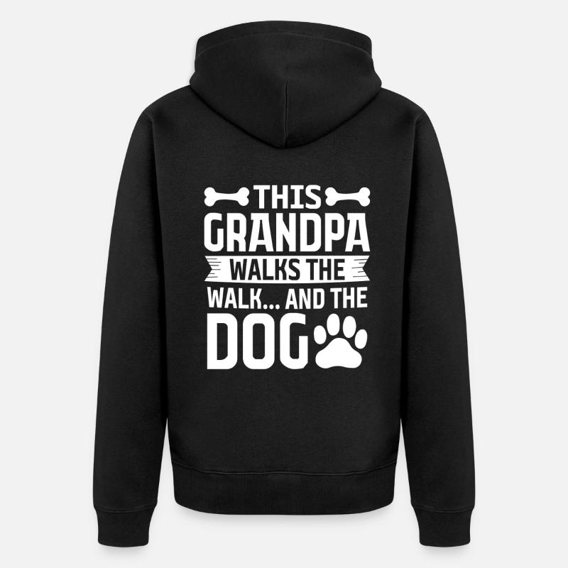 Cadeaux de grand-père chien - Veste à capuche bio Premium Unisexe - noir