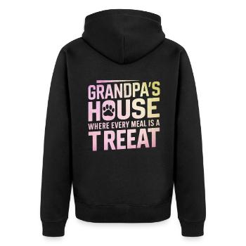 Cadeaux de grand-père chien - Veste à capuche bio Premium Unisexe - noir - Dos - Nico (187cm)