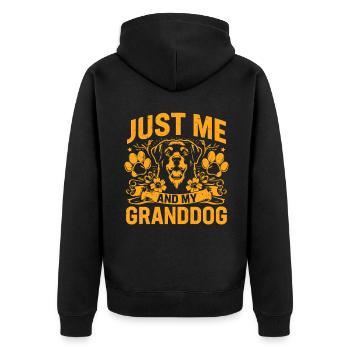 Cadeaux de grand-père chien - Veste à capuche bio Premium Unisexe - noir - Dos - Nico (187cm)