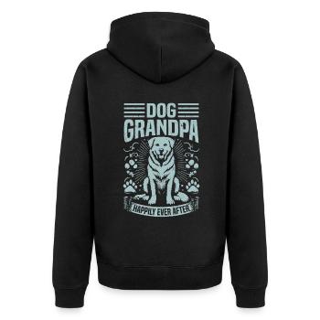 Cadeaux de grand-père chien - Veste à capuche bio Premium Unisexe - noir - Dos - Nico (187cm)