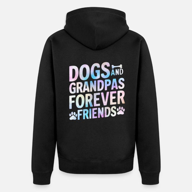 Cadeaux de grand-père chien - Veste à capuche bio Premium Unisexe - noir