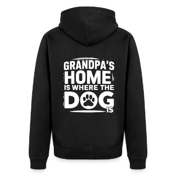 Cadeaux de grand-père chien - Veste à capuche bio Premium Unisexe - noir - Dos - Nico (187cm)