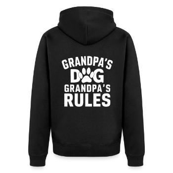 Cadeaux de grand-père chien - Veste à capuche bio Premium Unisexe - noir - Dos - Nico (187cm)