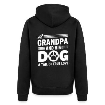 Cadeaux de grand-père chien - Veste à capuche bio Premium Unisexe - noir - Dos - Nico (187cm)
