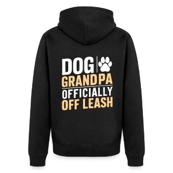 Cadeaux de grand-père chien - Veste à capuche bio Premium Unisexe - noir - Dos - Nico (187cm)
