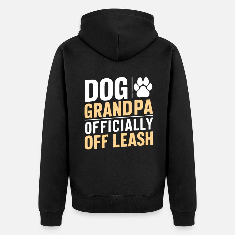 Cadeaux de grand-père chien - Veste à capuche bio Premium Unisexe - noir