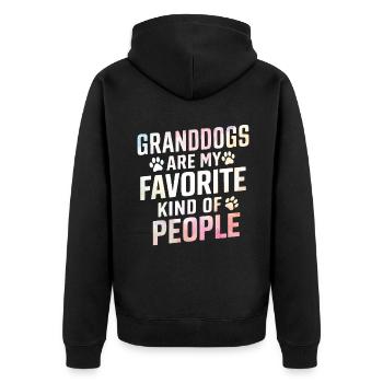 Cadeaux de grand-père chien - Veste à capuche bio Premium Unisexe - noir - Dos - Nico (187cm)