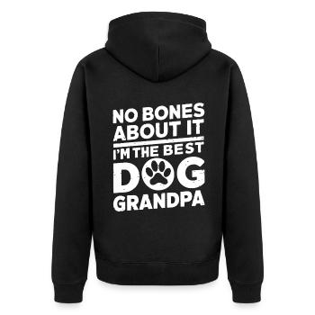 Cadeaux de grand-père chien - Veste à capuche bio Premium Unisexe - noir - Dos - Nico (187cm)