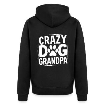 Cadeaux de grand-père chien - Veste à capuche bio Premium Unisexe - noir - Dos - Nico (187cm)