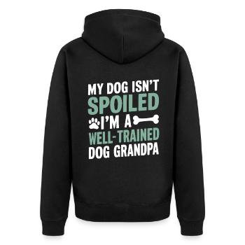 Cadeaux de grand-père chien - Veste à capuche bio Premium Unisexe - noir - Dos - Nico (187cm)