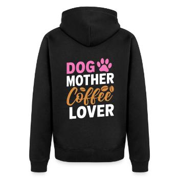Dog Mom Gifts for Women - Unisex Premium Bio Zip Hoodie - Schwarz - Hinten - Nico (187cm)