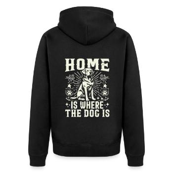 Dog Mom Gifts for Women - Unisex Premium Bio Zip Hoodie - Schwarz - Hinten - Nico (187cm)