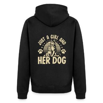 Dog Mom Gifts for Women - Unisex Premium Bio Zip Hoodie - Schwarz - Hinten - Nico (187cm)