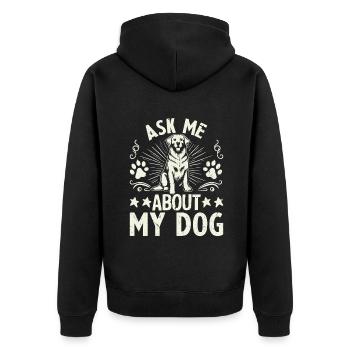 Dog Mom Gifts for Women - Unisex Premium Bio Zip Hoodie - Schwarz - Hinten - Nico (187cm)