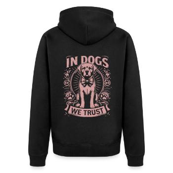 Dog Mom Gifts for Women - Unisex Premium Bio Zip Hoodie - Schwarz - Hinten - Nico (187cm)
