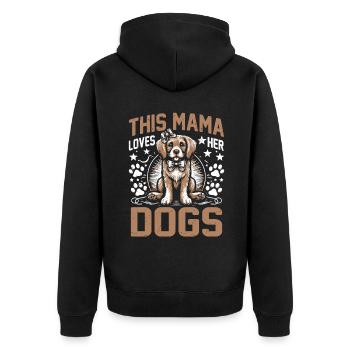 Dog Mom Gifts for Women - Unisex Premium Bio Zip Hoodie - Schwarz - Hinten - Nico (187cm)