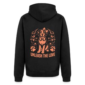 Dog Mom Gifts for Women - Unisex Premium Bio Zip Hoodie - Schwarz - Hinten - Nico (187cm)