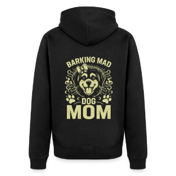 Dog Mom Gifts for Women - Unisex Premium Bio Zip Hoodie - Schwarz - Hinten - Nico (187cm)