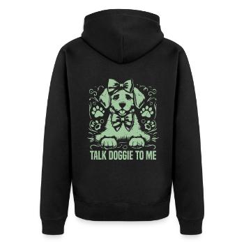 Dog Mom Gifts for Women - Unisex Premium Bio Zip Hoodie - Schwarz - Hinten - Nico (187cm)