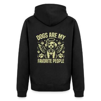 Dog Mom Gifts for Women - Unisex Premium Bio Zip Hoodie - Schwarz - Hinten - Nico (187cm)