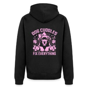 Dog Mom Gifts for Women - Unisex Premium Bio Zip Hoodie - Schwarz - Hinten - Nico (187cm)
