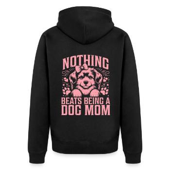 Dog Mom Gifts for Women - Unisex Premium Bio Zip Hoodie - Schwarz - Hinten - Nico (187cm)