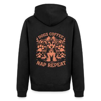 Dog Mom Gifts for Women - Unisex Premium Bio Zip Hoodie - Schwarz - Hinten - Nico (187cm)