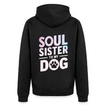 Dog Mom Gifts for Women - Unisex Premium Bio Zip Hoodie - Schwarz - Hinten - Nico (187cm)
