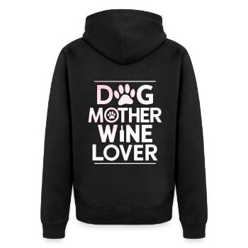 Dog Mom Gifts for Women - Unisex Premium Bio Zip Hoodie - Schwarz - Hinten - Nico (187cm)