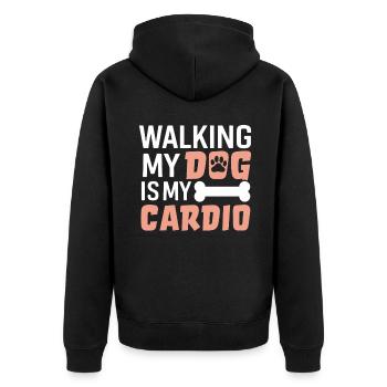 Dog Mom Gifts for Women - Unisex Premium Bio Zip Hoodie - Schwarz - Hinten - Nico (187cm)