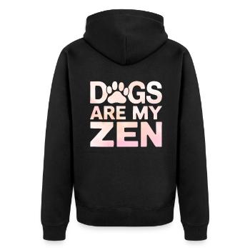 Dog Mom Gifts for Women - Unisex Premium Bio Zip Hoodie - Schwarz - Hinten - Nico (187cm)