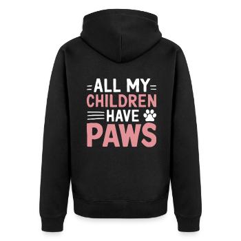Dog Mom Gifts for Women - Unisex Premium Bio Zip Hoodie - Schwarz - Hinten - Nico (187cm)