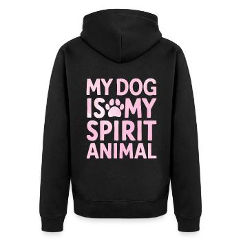 Dog Mom Gifts for Women - Unisex Premium Bio Zip Hoodie - Schwarz - Hinten - Nico (187cm)