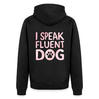 Dog Mom Gifts for Women - Unisex Premium Bio Zip Hoodie - Schwarz - Hinten - Nico (187cm)