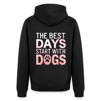 Dog Mom Gifts for Women - Unisex Premium Bio Zip Hoodie - Schwarz - Hinten - Nico (187cm)