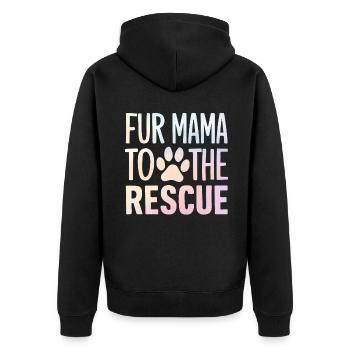 Dog Mom Gifts for Women - Unisex Premium Bio Zip Hoodie - Schwarz - Hinten - Nico (187cm)