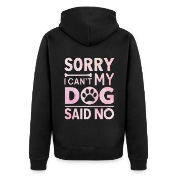 Dog Mom Gifts for Women - Unisex Premium Bio Zip Hoodie - Schwarz - Hinten - Nico (187cm)