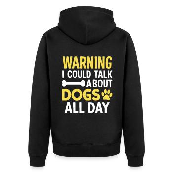 Dog Mom Gifts for Women - Unisex Premium Bio Zip Hoodie - Schwarz - Hinten - Nico (187cm)