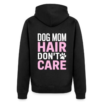 Dog Mom Gifts for Women - Unisex Premium Bio Zip Hoodie - Schwarz - Hinten - Nico (187cm)