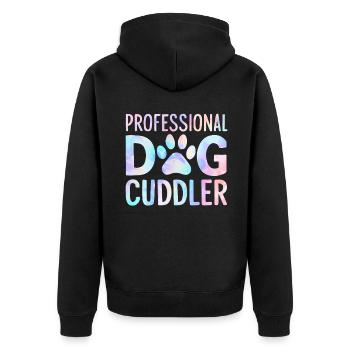 Dog Mom Gifts for Women - Unisex Premium Bio Zip Hoodie - Schwarz - Hinten - Nico (187cm)