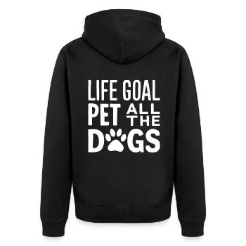 Dog Mom Gifts for Women - Unisex Premium Bio Zip Hoodie - Schwarz - Hinten - Nico (187cm)