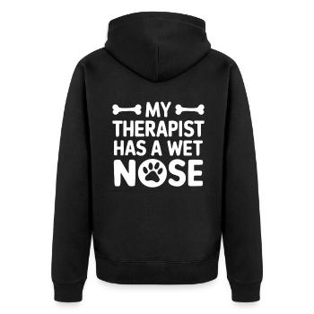Dog Mom Gifts for Women - Unisex Premium Bio Zip Hoodie - Schwarz - Hinten - Nico (187cm)