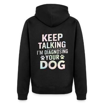 Dog Mom Gifts for Women - Unisex Premium Bio Zip Hoodie - Schwarz - Hinten - Nico (187cm)