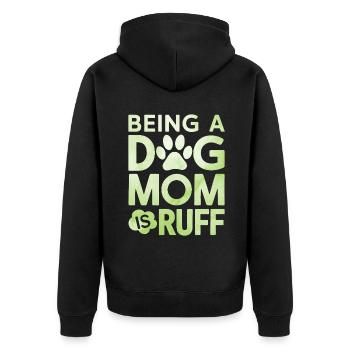 Dog Mom Gifts for Women - Unisex Premium Bio Zip Hoodie - Schwarz - Hinten - Nico (187cm)