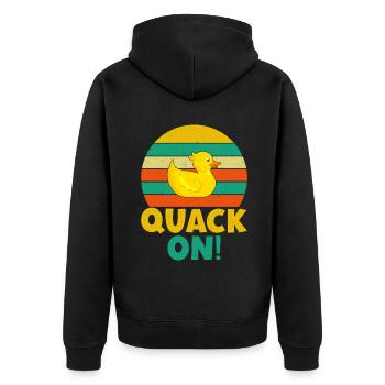 Duck Gifts for Duck Lovers - Unisex Premium Organic Zip Hoodie - black - Back - Nico (187cm)