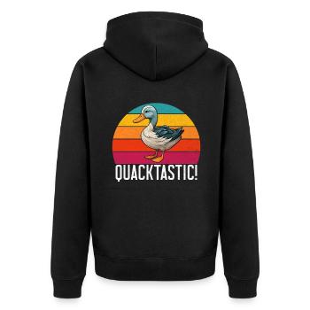 Cadeaux de canard pour les amateurs de canard - Veste à capuche bio Premium Unisexe - noir - Dos - Nico (187cm)