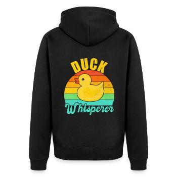 Cadeaux de canard pour les amateurs de canard - Veste à capuche bio Premium Unisexe - noir - Dos - Nico (187cm)