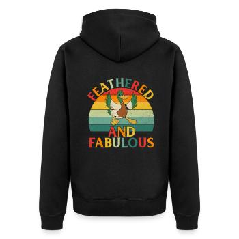 Duck Gifts for Duck Lovers - Unisex Premium Organic Zip Hoodie - black - Back - Nico (187cm)