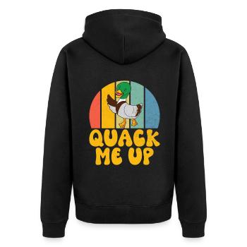 Duck Gifts for Duck Lovers - Unisex Premium Organic Zip Hoodie - black - Back - Nico (187cm)